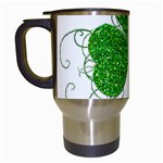 Sparkly Clover Leaves Travel Mug (White)