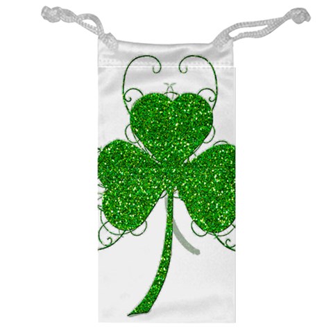 Sparkly Clover Leaves Jewelry Bag from ArtsNow.com Front