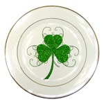 Sparkly Clover Leaves Porcelain Plate