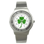 Sparkly Clover Leaves Stainless Steel Watch