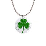 Sparkly Clover Leaves 1  Button Necklace