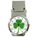 Sparkly Clover Leaves Money Clip Watch