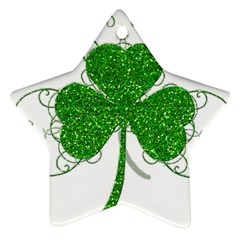 Sparkly Clover Leaves Star Ornament (Two Sides) from ArtsNow.com Back