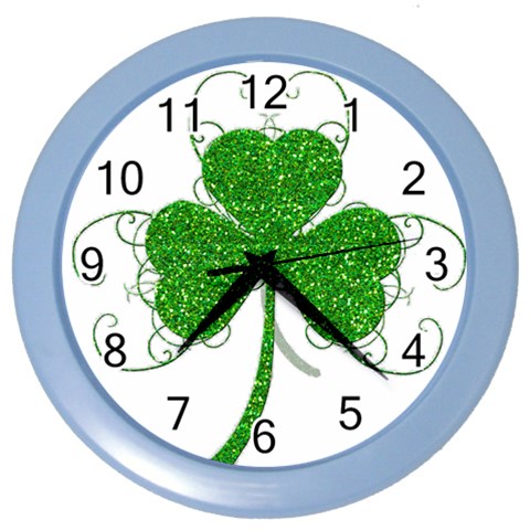 Sparkly Clover Leaves Color Wall Clock from ArtsNow.com Front