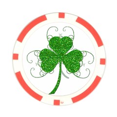 Sparkly Clover Leaves Poker Chip Card Guard from ArtsNow.com Front