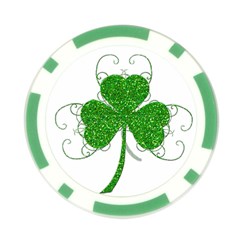 Sparkly Clover Leaves Poker Chip Card Guard from ArtsNow.com Front