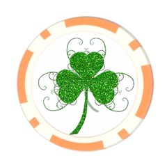 Sparkly Clover Leaves Poker Chip Card Guard from ArtsNow.com Front