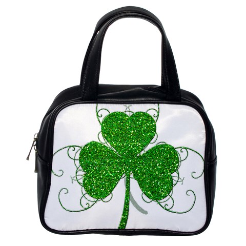 Sparkly Clover Leaves Classic Handbag (One Side) from ArtsNow.com Front