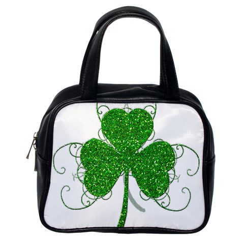 Sparkly Clover Leaves Classic Handbag (Two Sides) from ArtsNow.com Back