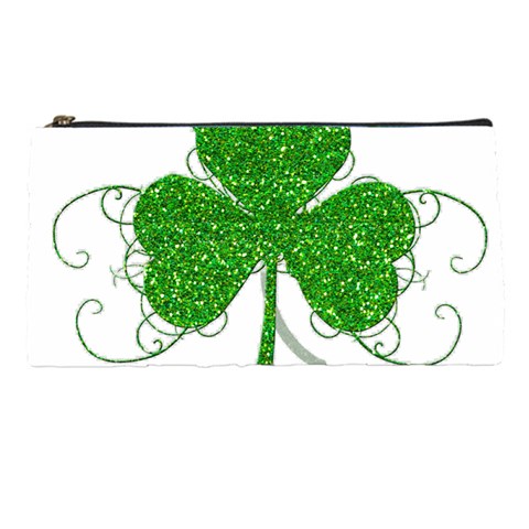 Sparkly Clover Leaves Pencil Case from ArtsNow.com Front