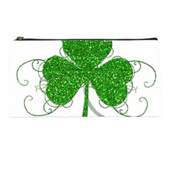 Sparkly Clover Leaves Pencil Case from ArtsNow.com Front