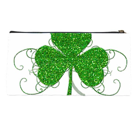 Sparkly Clover Leaves Pencil Case from ArtsNow.com Back