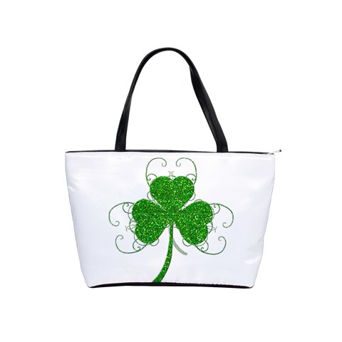 Sparkly Clover Leaves Classic Shoulder Handbag from ArtsNow.com Front