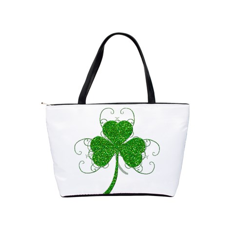 Sparkly Clover Leaves Classic Shoulder Handbag from ArtsNow.com Back