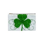 Sparkly Clover Leaves Cosmetic Bag (Small)