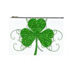 Sparkly Clover Leaves Cosmetic Bag (Large)