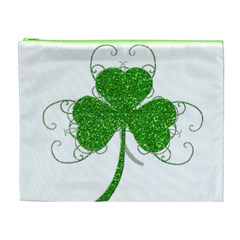 Sparkly Clover Leaves Cosmetic Bag (XL) from ArtsNow.com Front