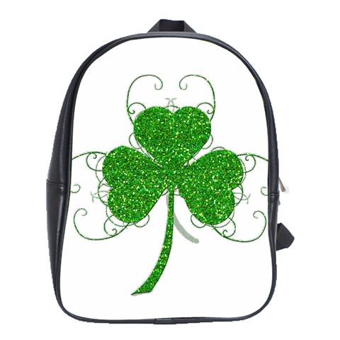 Sparkly Clover Leaves School Bag (Large) from ArtsNow.com Front