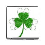 Sparkly Clover Leaves Memory Card Reader with Storage (Square)