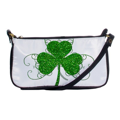 Sparkly Clover Leaves Shoulder Clutch Bag from ArtsNow.com Front