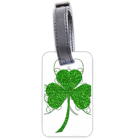 Sparkly Clover Leaves Luggage Tag (one side) from ArtsNow.com Front