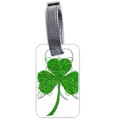 Sparkly Clover Leaves Luggage Tag (two sides) from ArtsNow.com Front