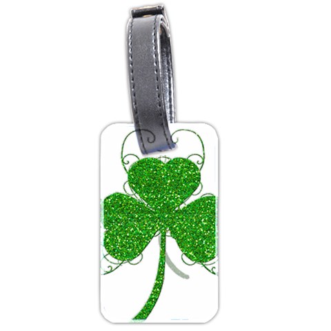 Sparkly Clover Leaves Luggage Tag (two sides) from ArtsNow.com Back