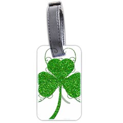 Sparkly Clover Leaves Luggage Tag (two sides) from ArtsNow.com Back