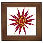 Burgundy Gold Flower Framed Tile