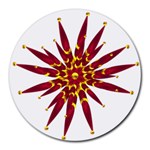 Burgundy Gold Flower Round Mousepad