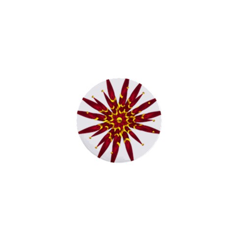 Burgundy Gold Flower 1  Mini Button from ArtsNow.com Front