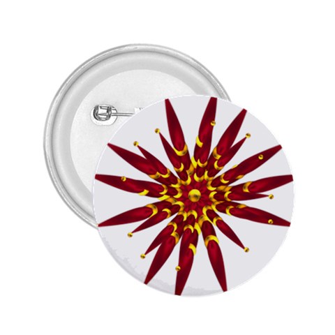 Burgundy Gold Flower 2.25  Button from ArtsNow.com Front