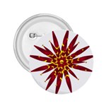 Burgundy Gold Flower 2.25  Button