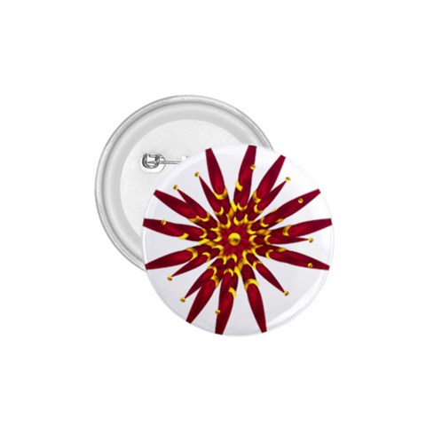 Burgundy Gold Flower 1.75  Button from ArtsNow.com Front