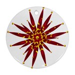 Burgundy Gold Flower Ornament (Round)