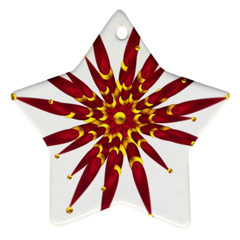 Burgundy Gold Flower Ornament (Star) from ArtsNow.com Front