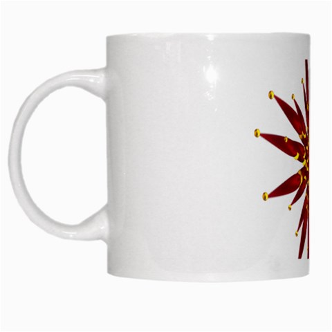 Burgundy Gold Flower White Mug from ArtsNow.com Left