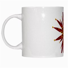 Burgundy Gold Flower White Mug from ArtsNow.com Left