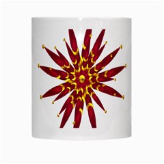 Burgundy Gold Flower White Mug from ArtsNow.com Center