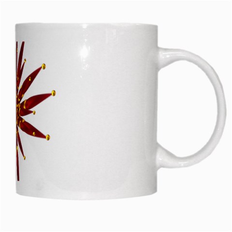 Burgundy Gold Flower White Mug from ArtsNow.com Right