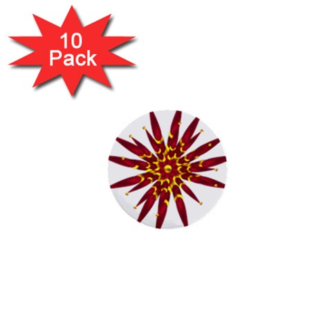 Burgundy Gold Flower 1  Mini Button (10 pack)  from ArtsNow.com Front