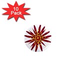 Burgundy Gold Flower 1  Mini Magnet (10 pack) 