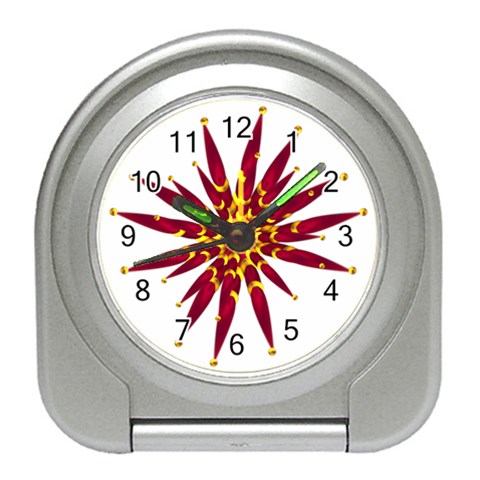 Burgundy Gold Flower Travel Alarm Clock from ArtsNow.com Front