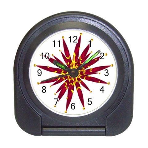 Burgundy Gold Flower Travel Alarm Clock from ArtsNow.com Front