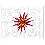 Burgundy Gold Flower Jigsaw Puzzle (Rectangular)