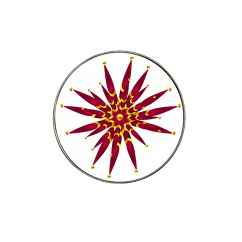 Burgundy Gold Flower Hat Clip Ball Marker from ArtsNow.com Front