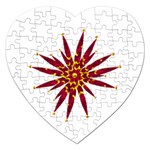 Burgundy Gold Flower Jigsaw Puzzle (Heart)