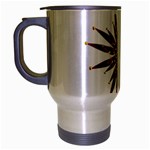 Burgundy Gold Flower Travel Mug (Silver Gray)