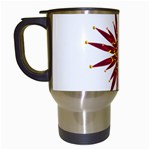 Burgundy Gold Flower Travel Mug (White)