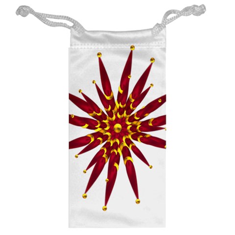 Burgundy Gold Flower Jewelry Bag from ArtsNow.com Back